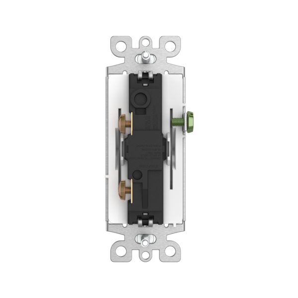 Single-Pole AC Quiet Switch, 15 Amp/120 Volt, Residential Grade, Grounding, Side or Push-in Wire