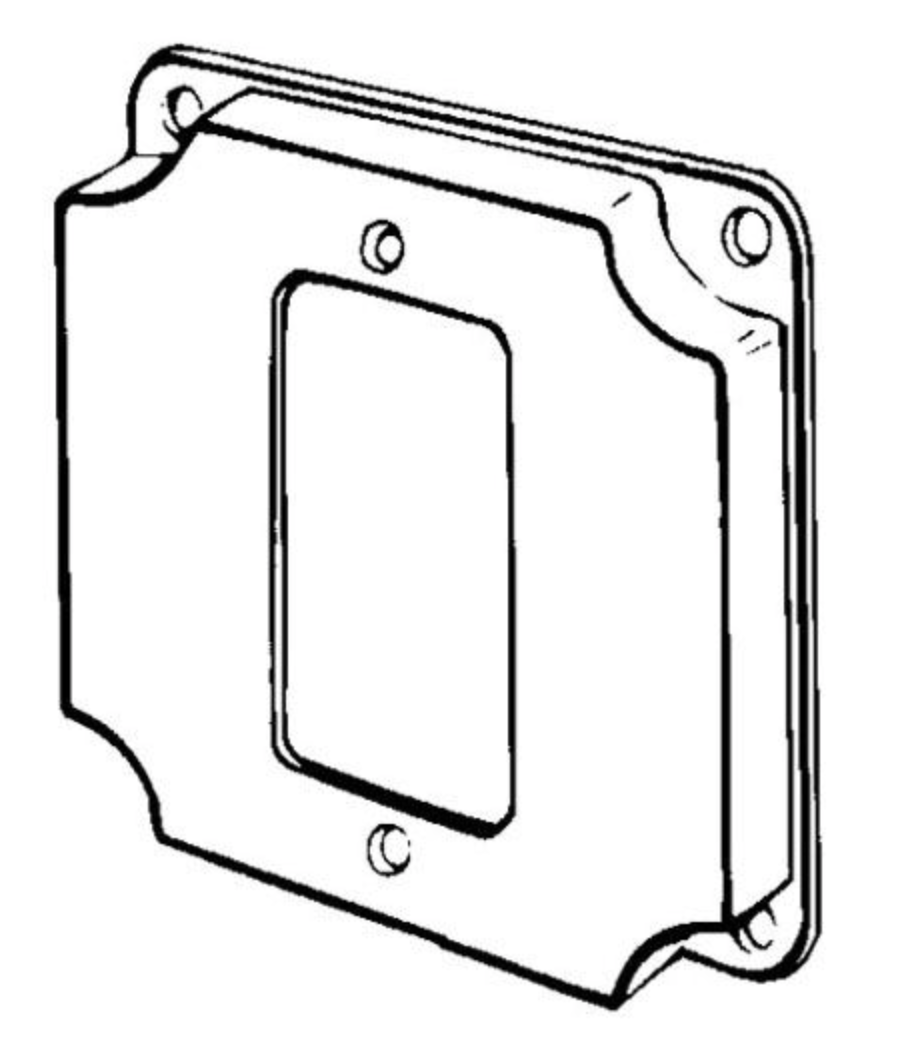 4 IN SQ CVR SGL DECORA GFCI