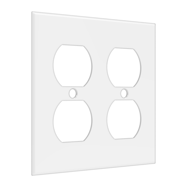 2-Gang Duplex Receptacle Wall Plate, Mid Size, Polycarbonate Thermoplastic