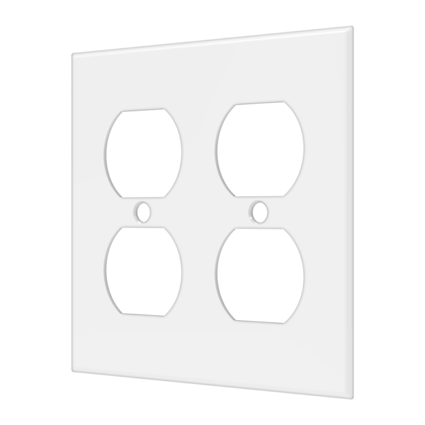 2-Gang Duplex Receptacle Wall Plate, Mid Size, Polycarbonate Thermoplastic