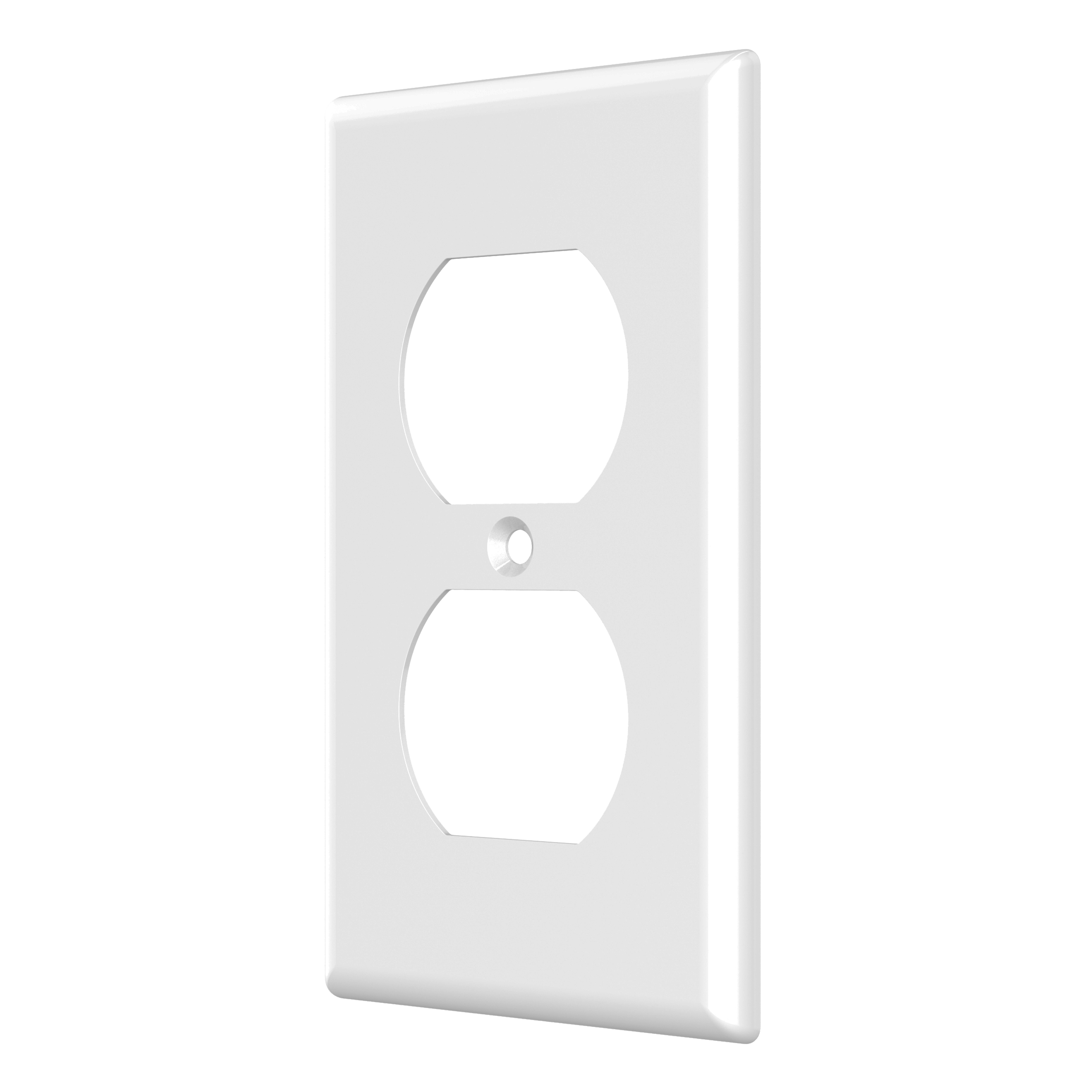 1-Gang Duplex Receptacle Wall Plate, Standard Size, Polycarbonate Thermoplastic.