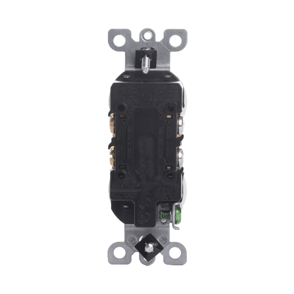 Duplex Receptacle,15 Amp/125 Volt, Tamper-Resistant, 5-15R, 2-Pole, 3-Wire, Grounding, Side or Push-In Wire