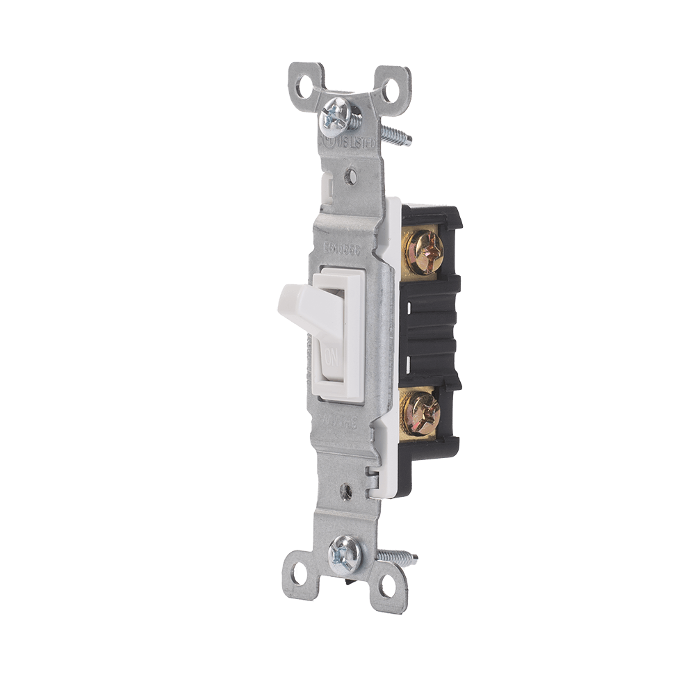 Toggle Double-Pole AC Quiet Switch, 20 Amp/120 Volt, Grounding, Back & Side Wire