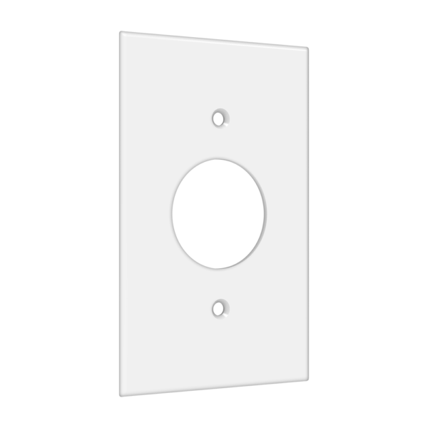 1-Gang 1.406 Inch Hole Receptacle Wall Plate, Standard Size, Polycarbonate Thermoplastic