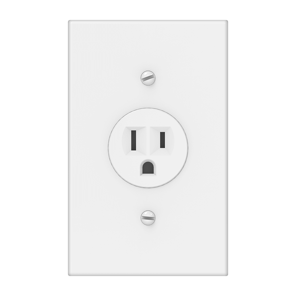 1-Gang 1.406 Inch Hole Receptacle Wall Plate, Standard Size, Polycarbonate Thermoplastic