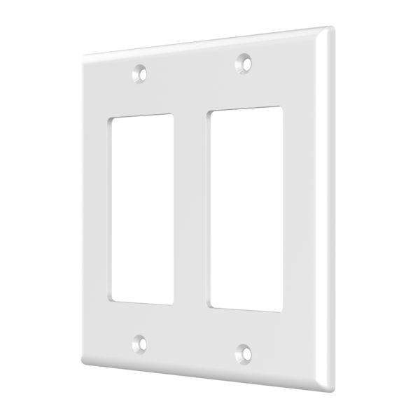 2-Gang Decorator/GFCI Device Wall Plate, Mid Size, Polycarbonate Thermoplastic