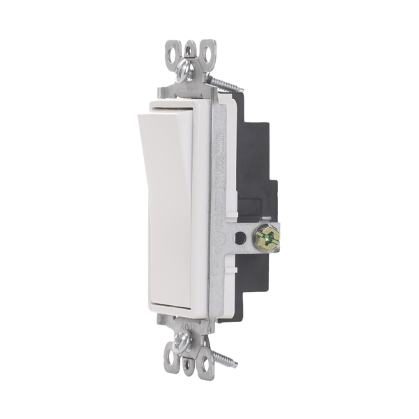 Single-Pole AC Quiet Switch, 15 Amp/120 Volt, Residential Grade, Grounding, Side or Push-in Wire