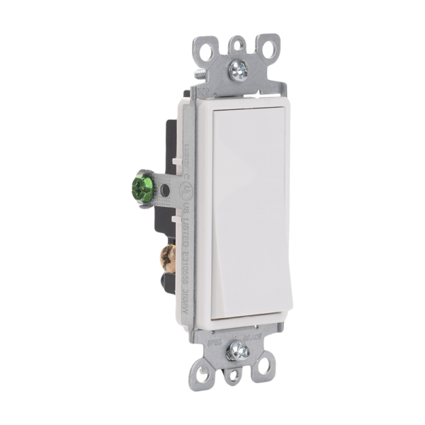 3-Way AC Quiet Switch, 15 Amp/120 Volt, Residential Grade, Grounding, Side or Push-in Wire