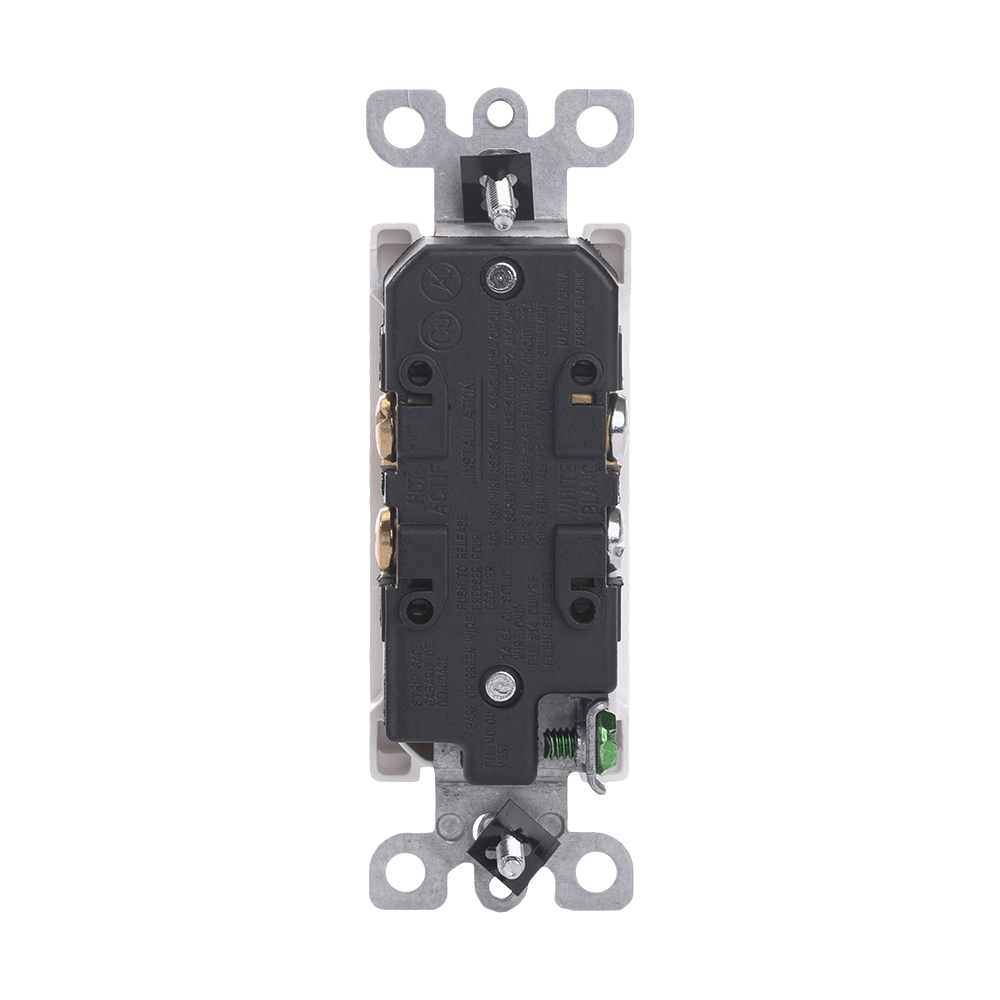 Decorator Duplex Receptacle,15 Amp/125 Volt, Tamper-Resistant, 5-15R, 2-Pole, 3-Wire, Grounding, Side or Push-In Wire