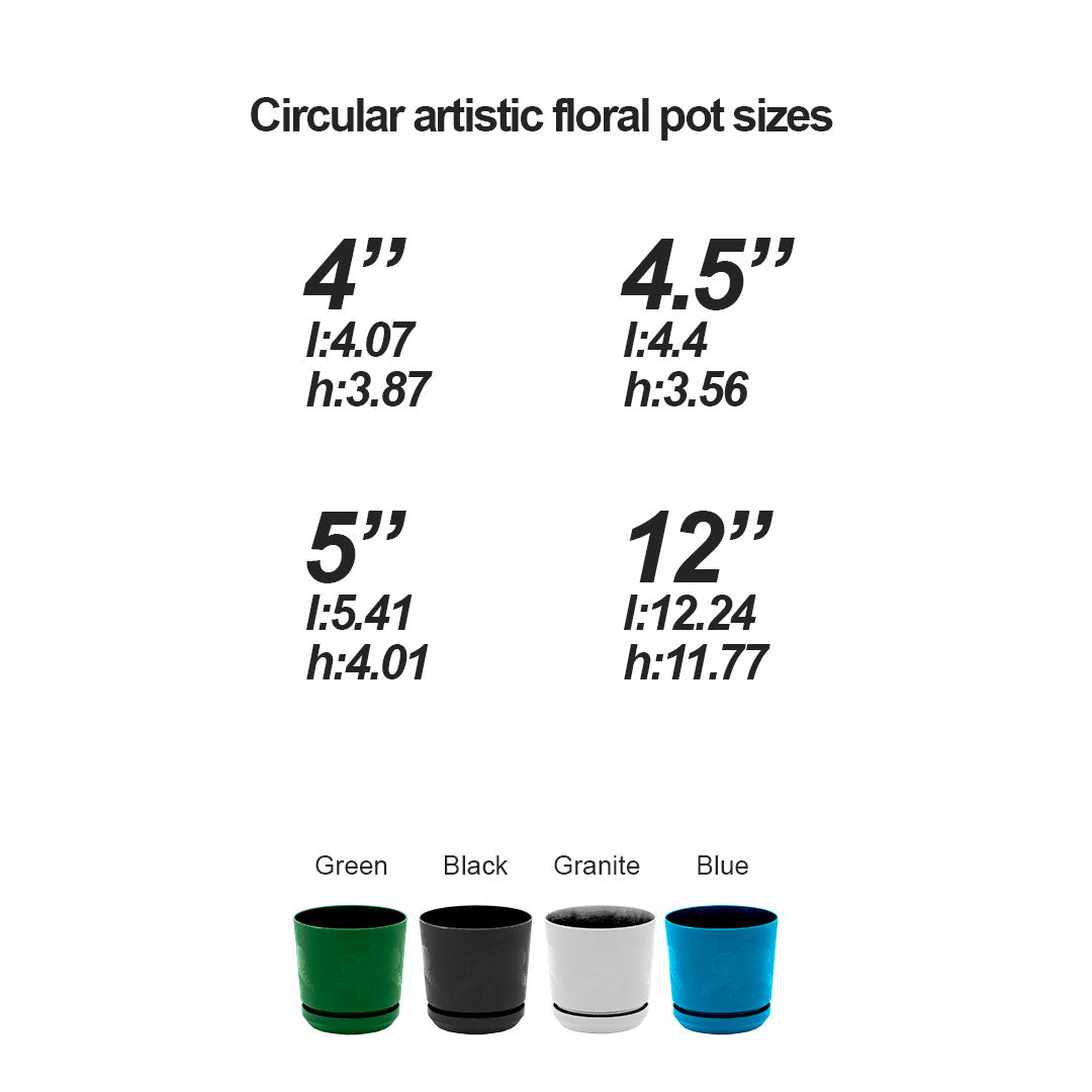 Cylindrical Pot 12" Floral - Artistic Line