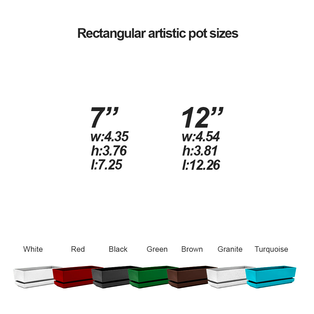 Rectangular Pot 12" L30 Smooth Finish - Artistic Line