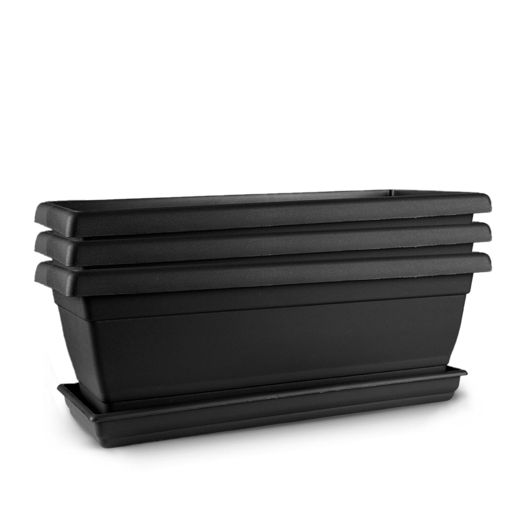Rectangular Flower Pot 20" D52 Black - Classic Line.