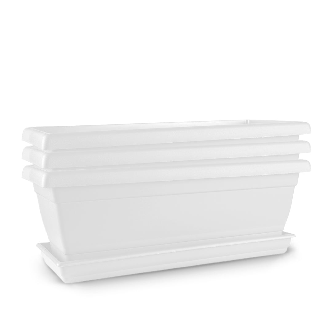 Rectangular Flower Pot 20" D52 White - Classic Line.
