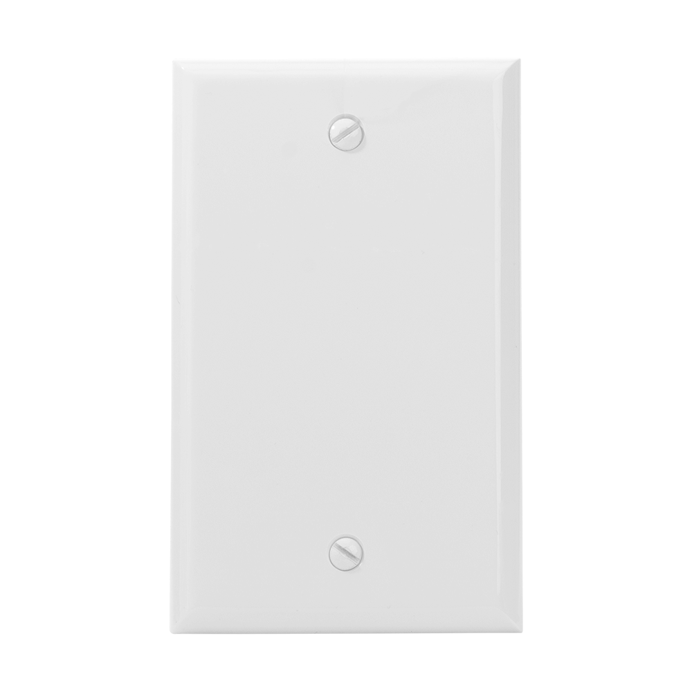 1-Gang Blank Wall Plate, Standard Size, Polycarbonate Thermoplastic