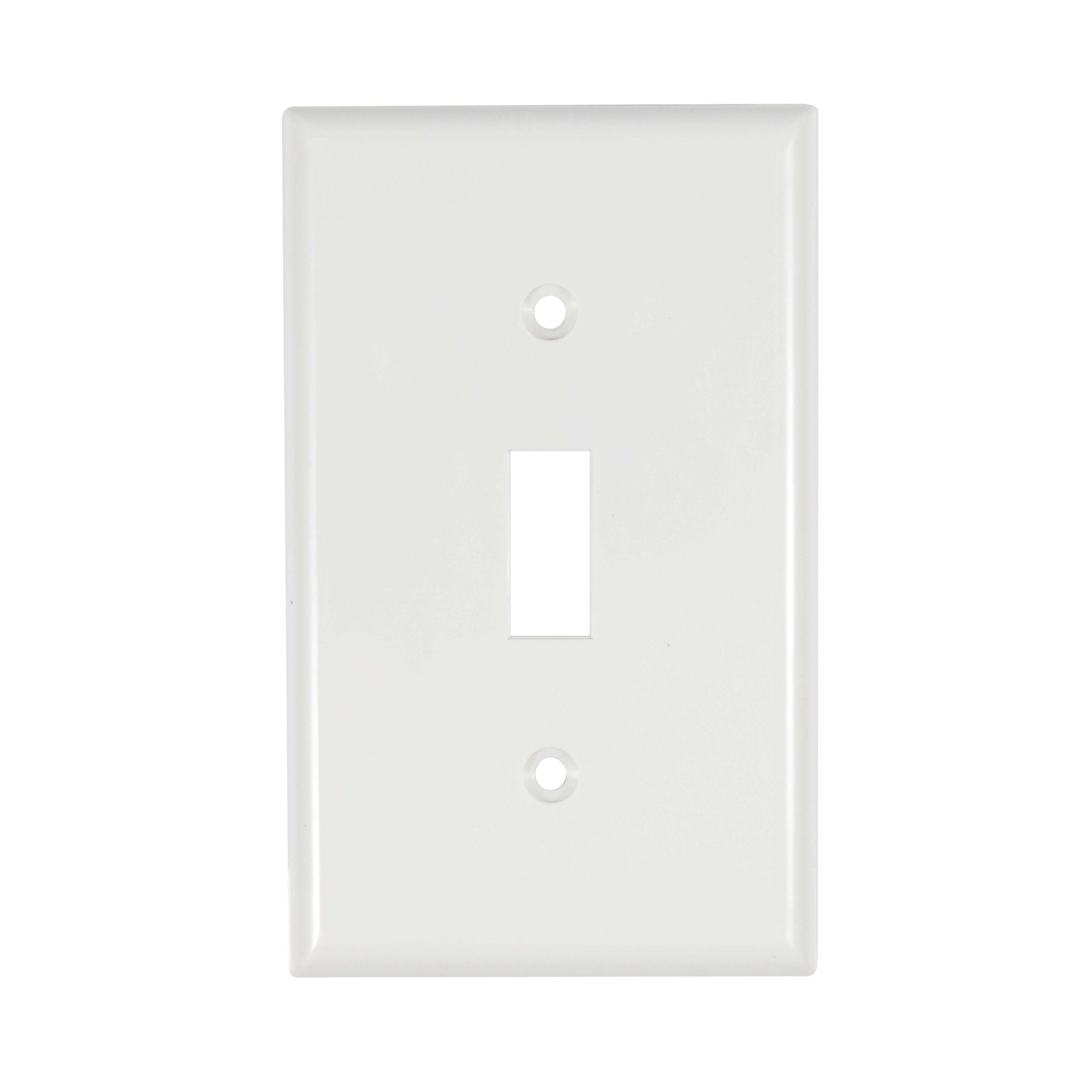 1-Gang Toggle Switch Wall Plate, Mid-Size, Polycarbonate Thermoplastic - White