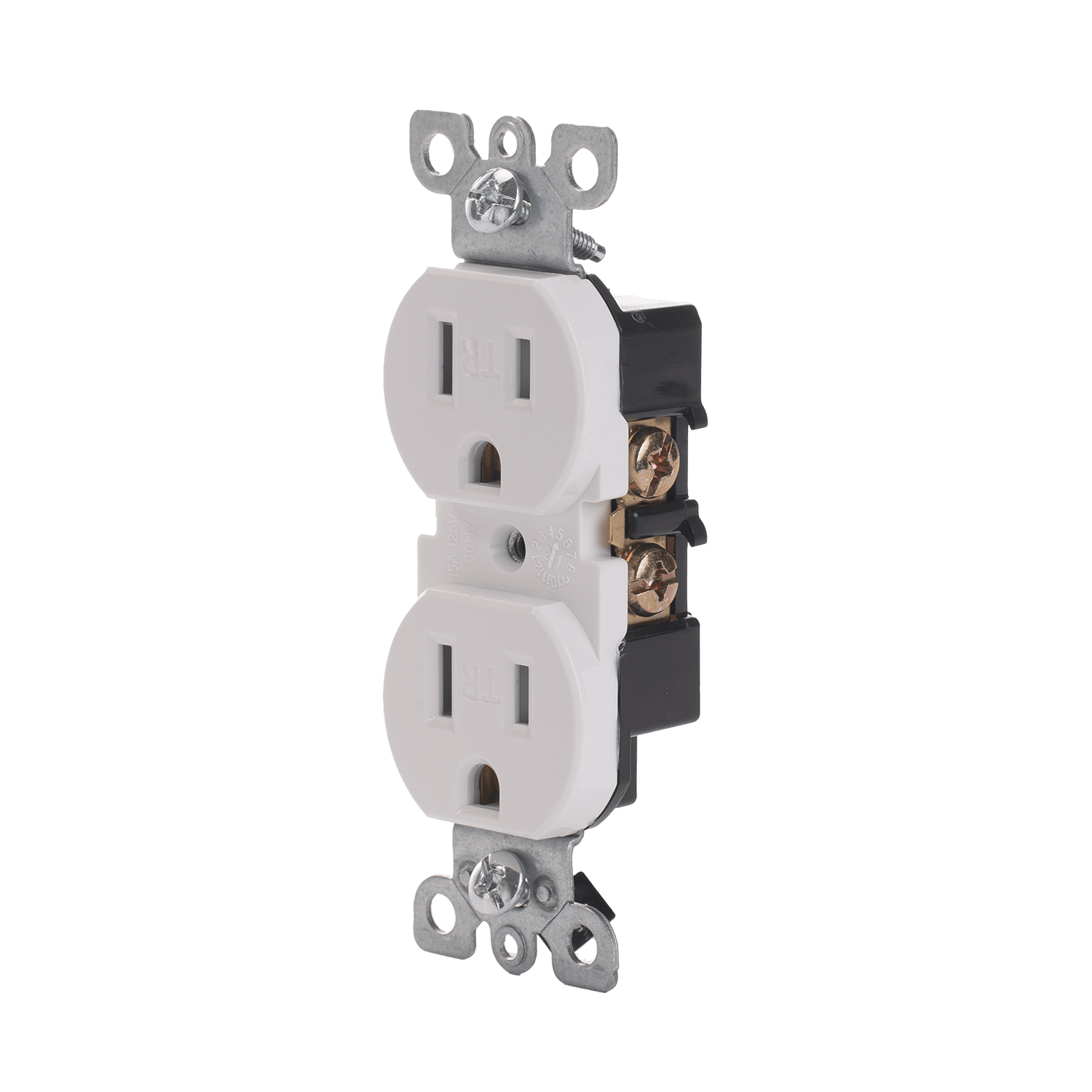 Duplex Receptacle,15 Amp/125 Volt, Tamper-Resistant, 5-15R, 2-Pole, 3-Wire, Grounding, Side or Push-In Wire