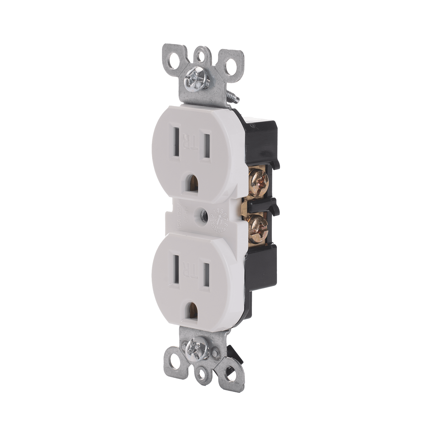 Duplex Receptacle,15 Amp/125 Volt, 5-15R, 2-Pole, 3-Wire, Grounding, Side or Push-In Wire