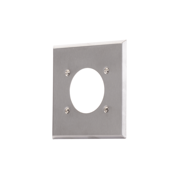 2-Gang Flush Mount 2.153 Inch Dia. Receptacle Wall Plate, Midway Size, Polycarbonate Thermoplastic - White