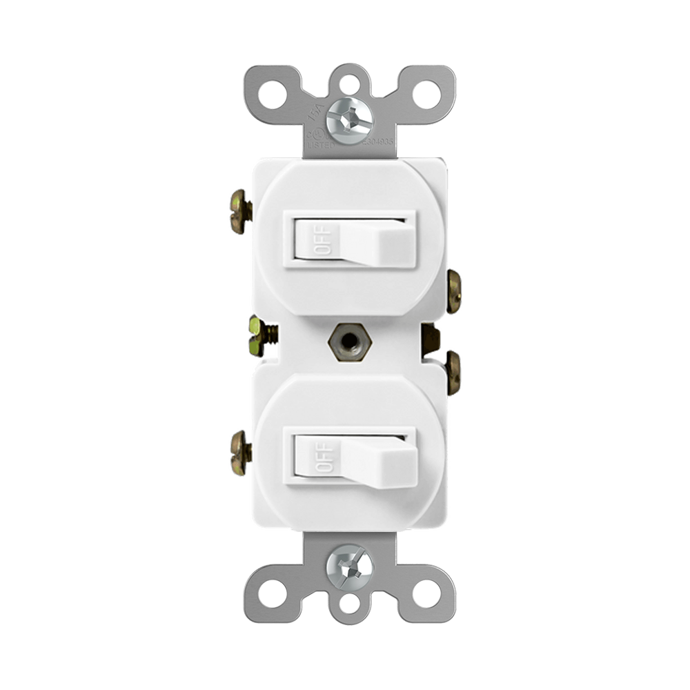 15A Dual Toggle Switches, Single-Pole/3-Way