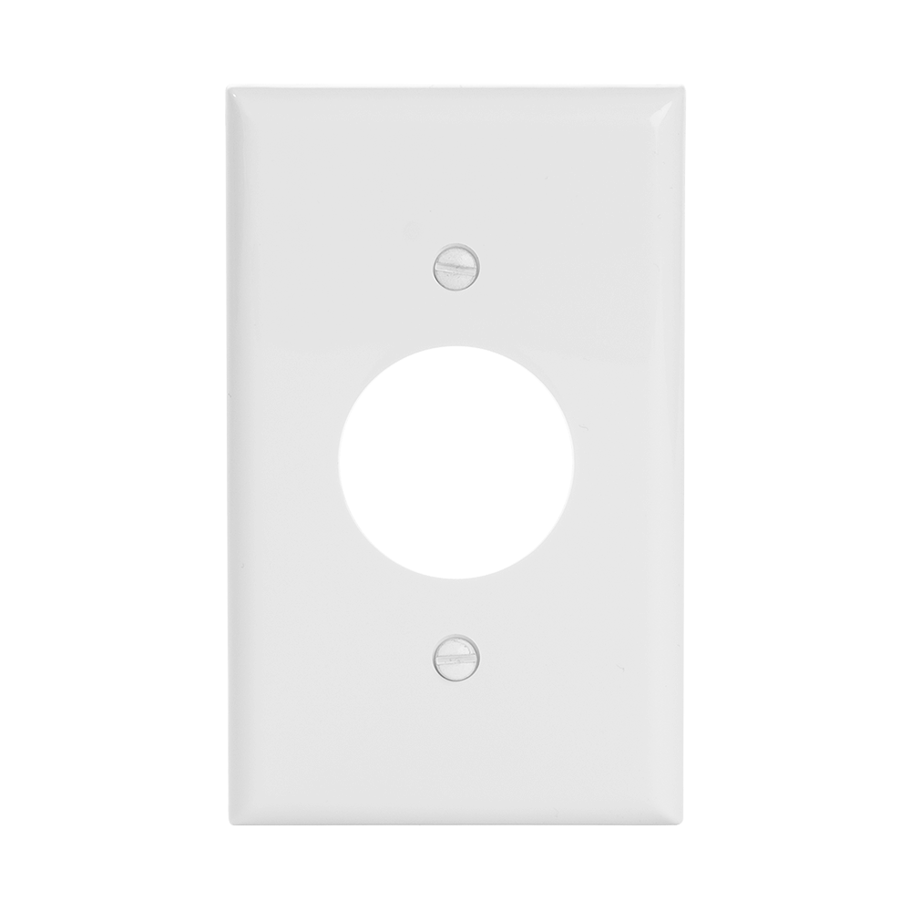 1-Gang 1.406 Inch Hole Receptacle Wall Plate, Standard Size, Polycarbonate Thermoplastic