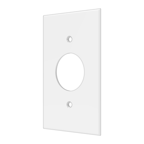 1-Gang 1.406 Inch Hole Receptacle Wall Plate, Standard Size, Polycarbonate Thermoplastic