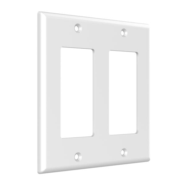 2-Gang Decorator/GFCI Device Wall Plate, Standard Size, Polycarbonate Thermoplastic