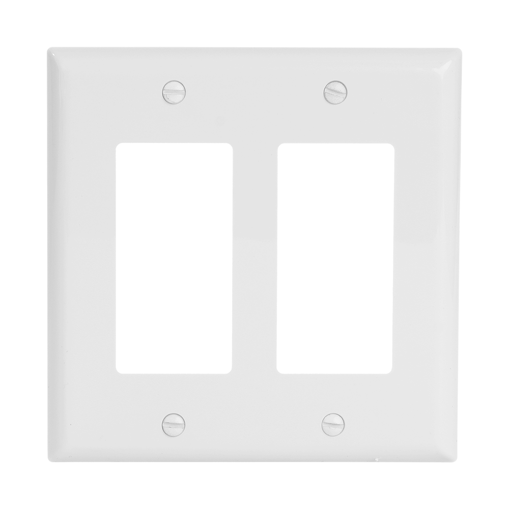 2-Gang Decorator/GFCI Device Wall Plate, Standard Size, Polycarbonate Thermoplastic