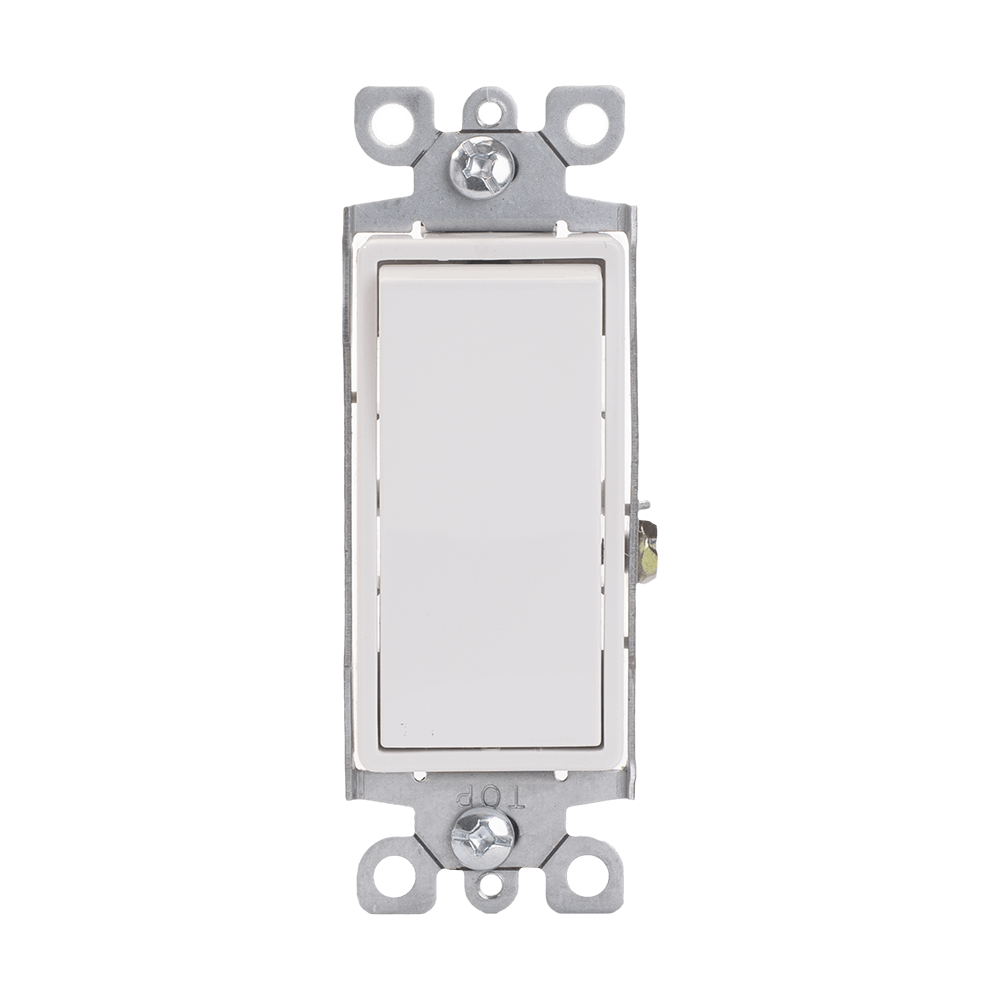 Single-Pole AC Quiet Switch, 15 Amp/120 Volt, Residential Grade, Grounding, Side or Push-in Wire