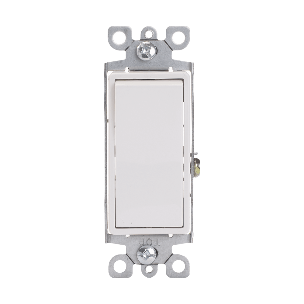 Single-Pole / Single-Pole AC Decorator Combination Switch, 15 Amp/120 Volt, Commercial Grade - White