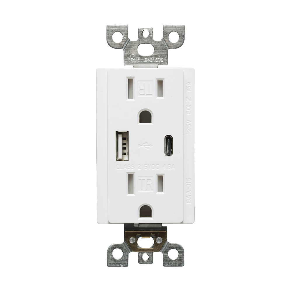 15A Type A/C USB Charger Receptacle Tamper Resistant