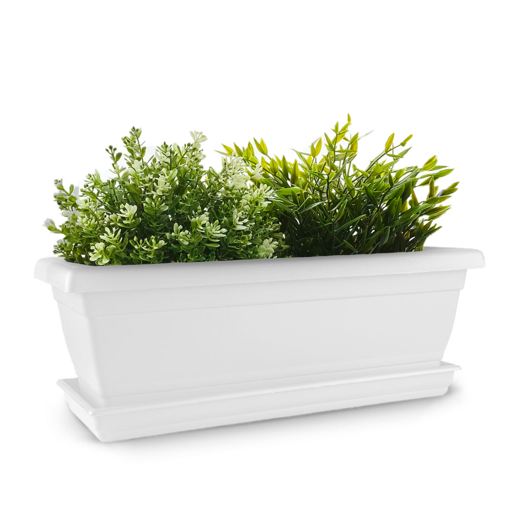 rectangular indoor plant pots Rectangular Flower Pot 20" D52 White