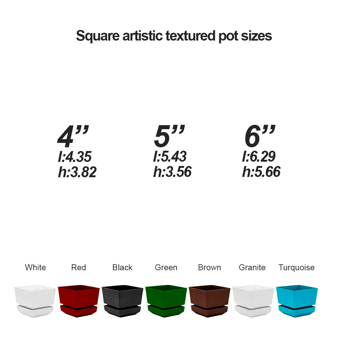 Square Pot 5" L15  Textured Finish - Artistic Line